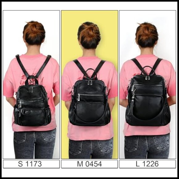 Vegan Leather Backpack Purse Convertible Rucksack Travel Shoulder Bag Tassel main image 6